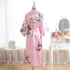 kimono demoiselle d'honneur peignoir satin marié floral preparation mariage maid of honor rose